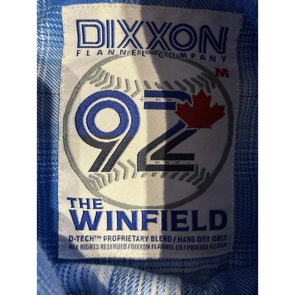 Dixxon The Winfield Flannel Shirt Mens M Blue Plaid Snap Front Dave Winfield - Picture 6 of 10